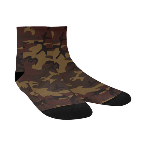 Camo Dark Brown Quarter Socks