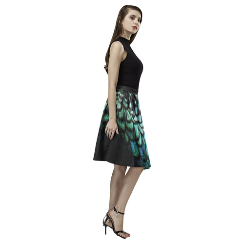 peacock Melete Pleated Midi Skirt (Model D15)