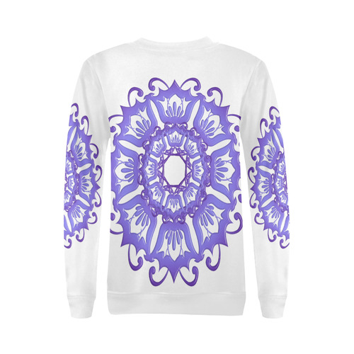 Floral violet mandala. All Over Print Crewneck Sweatshirt for Women (Model H18)