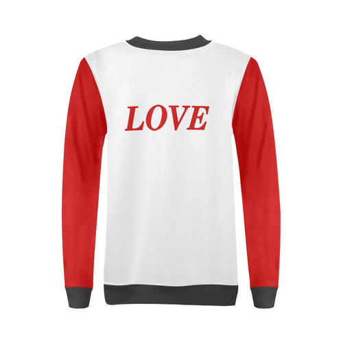 Logo_RedLOVE All Over Print Crewneck Sweatshirt for Women (Model H18)