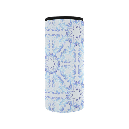 Baroque style blue pattern. Christmas motive Neoprene Water Bottle Pouch/Medium