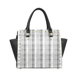 grey plaid Rivet Shoulder Handbag (Model 1645)
