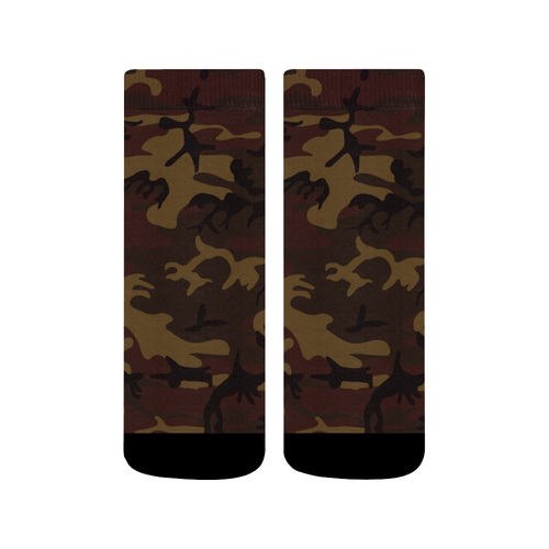 Camo Dark Brown Quarter Socks