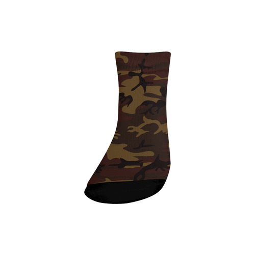 Camo Dark Brown Quarter Socks