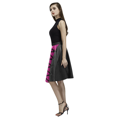 pink corsage Melete Pleated Midi Skirt (Model D15)