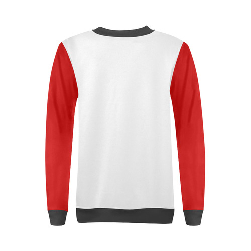 Logo_Red All Over Print Crewneck Sweatshirt for Women (Model H18)