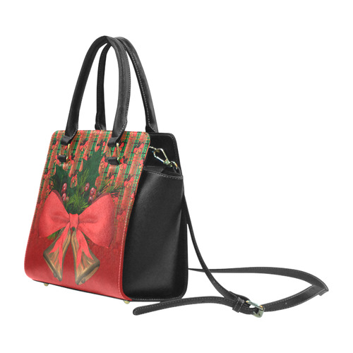 xmas pattern Rivet Shoulder Handbag (Model 1645)