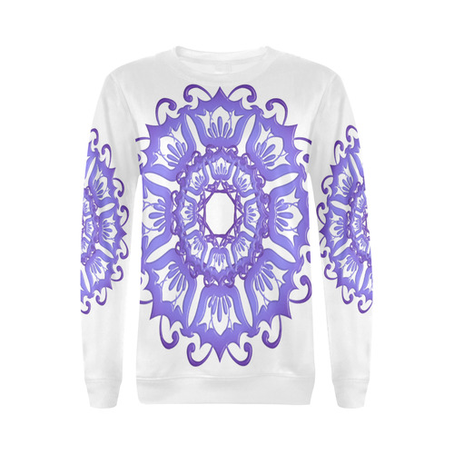 Floral violet mandala. All Over Print Crewneck Sweatshirt for Women (Model H18)