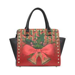 xmas pattern Rivet Shoulder Handbag (Model 1645)