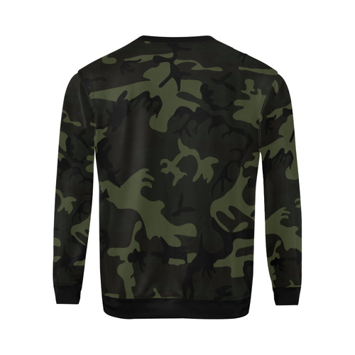 Camo Green All Over Print Crewneck Sweatshirt for Men/Large (Model H18)