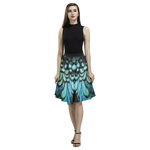 peacock Melete Pleated Midi Skirt (Model D15)