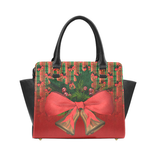 xmas pattern Rivet Shoulder Handbag (Model 1645)