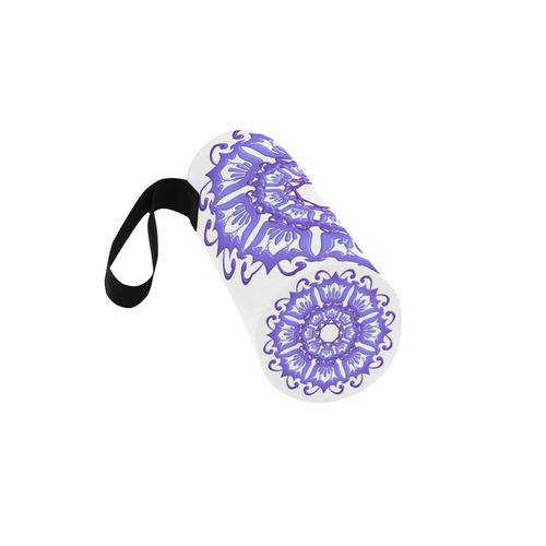 Violet floral mandala. Neoprene Water Bottle Pouch/Medium