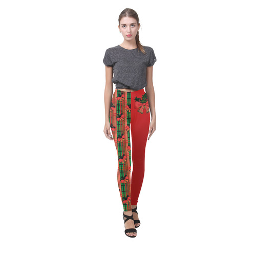 xmas plaid pattern Cassandra Women's Leggings (Model L01)