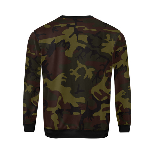 Camo Green Brown All Over Print Crewneck Sweatshirt for Men/Large (Model H18)