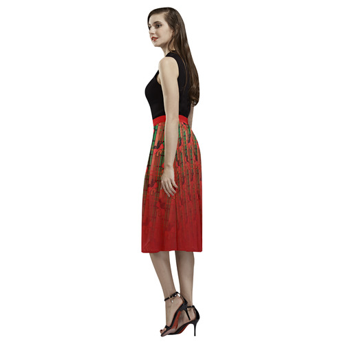 xmas plaid pattern Aoede Crepe Skirt (Model D16)