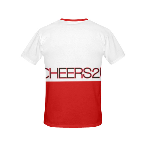 c2uRedwht All Over Print T-Shirt for Women (USA Size) (Model T40)