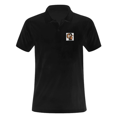 BLKWITHORANGELOGOWORK Men's Polo Shirt (Model T24)