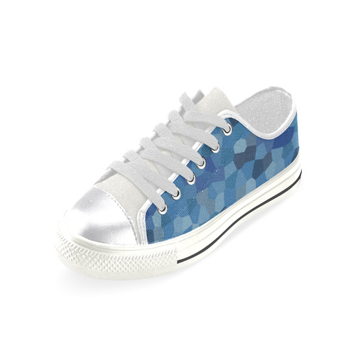Blue Facet Pattern by Gingezel Women's Classic Canvas Shoes (Model 018)