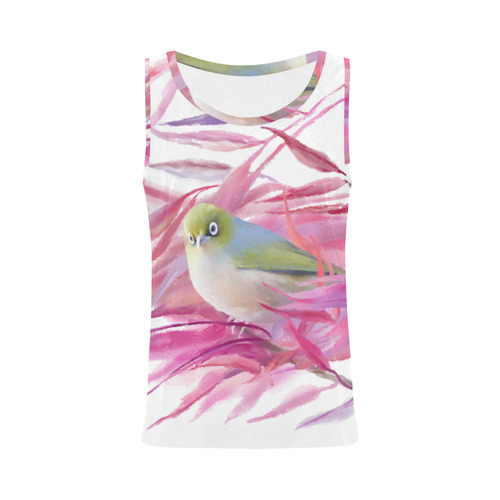 Cute little SilverEye, angry bird watercolor All Over Print Tank Top for Women (Model T43)