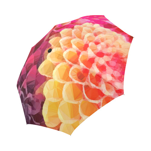 Zinnia Floral Low Poly Triangle Art Auto-Foldable Umbrella (Model U04)