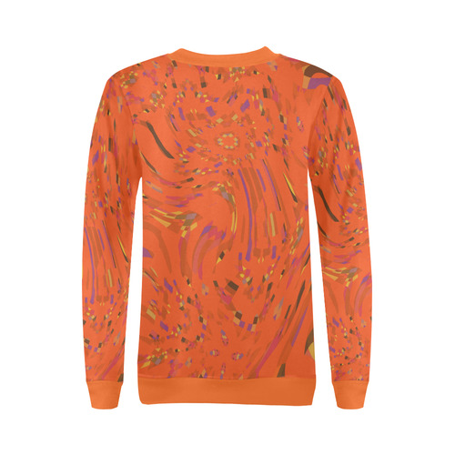 Bright Orange Abstract by Gingezel All Over Print Crewneck Sweatshirt for Women (Model H18)