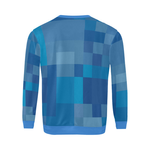 Blue Color Block Abstract by Gingezel All Over Print Crewneck Sweatshirt for Men (Model H18)