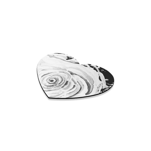 ROSES ARE PINK Black and White Heart Coaster