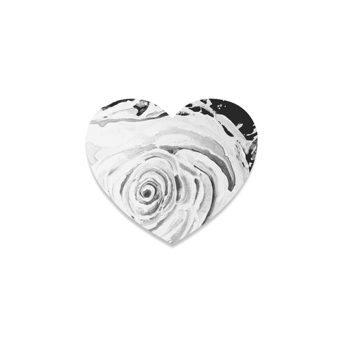 ROSES ARE PINK Black and White Heart Coaster