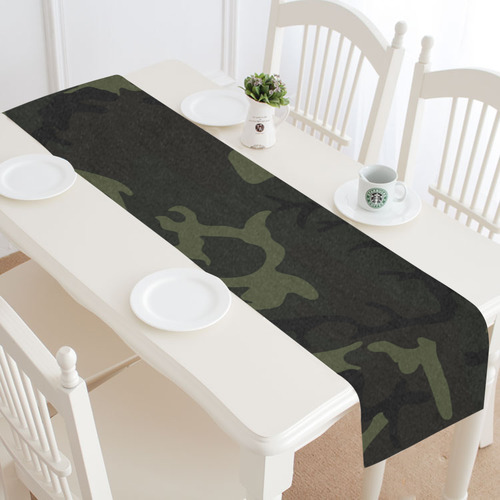 Camo Green Table Runner 14x72 inch