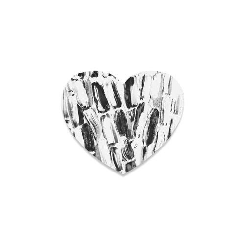 Black and White Sugarcane Heart Coaster