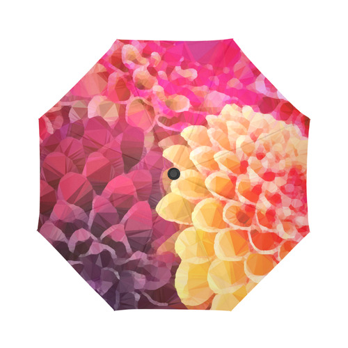 Zinnia Floral Low Poly Triangle Art Auto-Foldable Umbrella (Model U04)