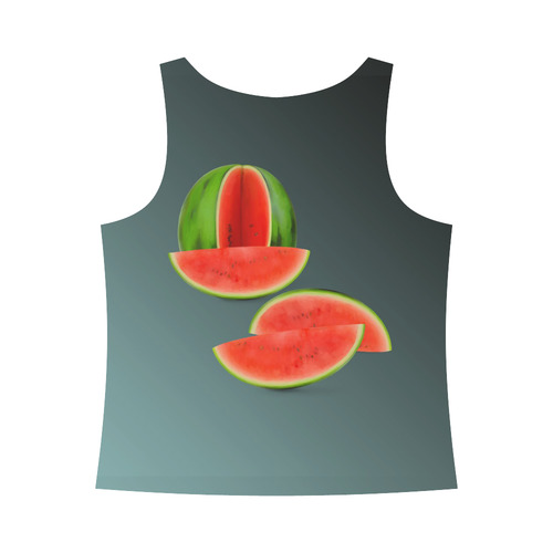 Watercolor Watermelon, red green and sweet All Over Print Tank Top for Women (Model T43)