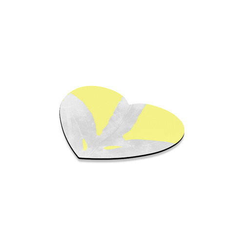 pink nature inverted pale yellow Heart Coaster
