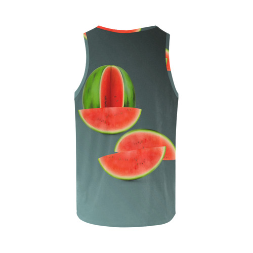 Watercolor Watermelon, red green and sweet All Over Print Tank Top for Women (Model T43)