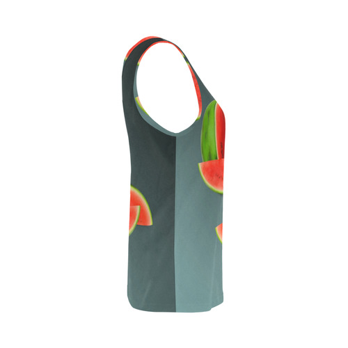 Watercolor Watermelon, red green and sweet All Over Print Tank Top for Women (Model T43)