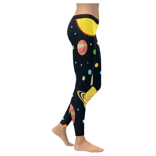 Planets leggings Women's Low Rise Leggings (Invisible Stitch) (Model L05)