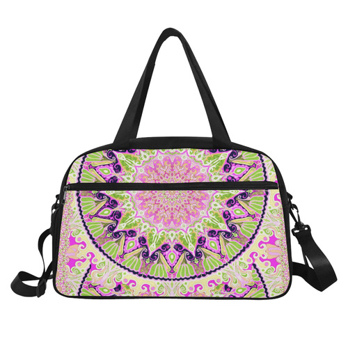 boho mandala purple green Fitness Handbag (Model 1671)