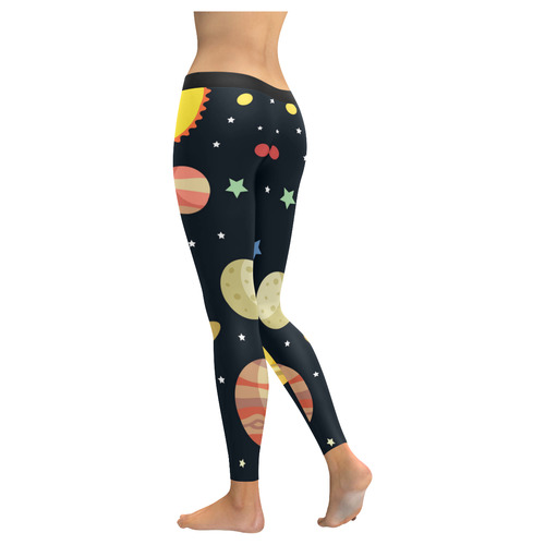 Planets leggings Women's Low Rise Leggings (Invisible Stitch) (Model L05)