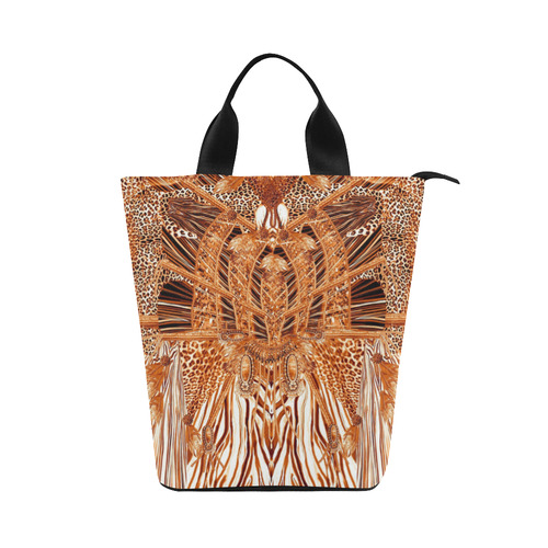 Crazy zebra 2 - 5-brown Nylon Lunch Tote Bag (Model 1670)