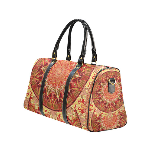 boho mandala red brown New Waterproof Travel Bag/Small (Model 1639)