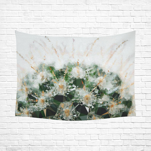 Cactus Low Poly Geometric Triangle Art Cotton Linen Wall Tapestry 80"x 60"