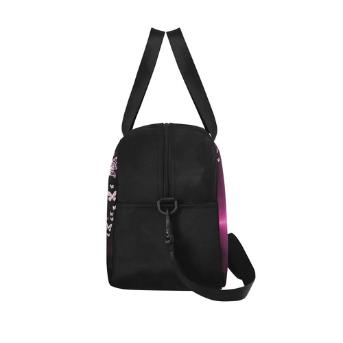 Pink Butterfly Swirl Fitness Handbag (Model 1671)