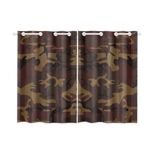 Camo Dark Brown Kitchen Curtain 26 X 39 Two Piece Id D2074168