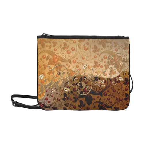 Wonderful decorative floral design Slim Clutch Bag (Model 1668)