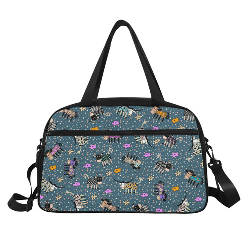 Colorfully and Funny COWS with FLOWERS Fitness Handbag (Model 1671)