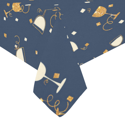 Celebration Gold Cotton Linen Tablecloth 60" x 90"