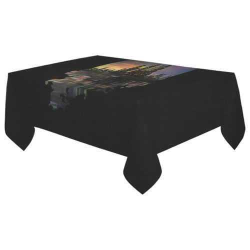 City Lights Cotton Linen Tablecloth 60"x 104"