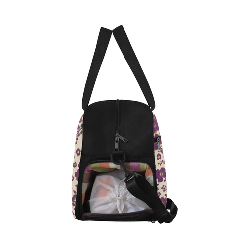 Trendy Flowers Pattern Purple Fitness Handbag (Model 1671)