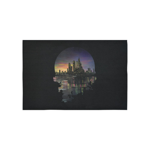 City Lights Cotton Linen Wall Tapestry 60"x 40"